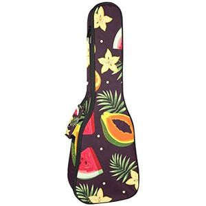 Ukelele tas Watermeloen Carambole Papaya en Oranje Ukelele Case voor Sopraan Tenor Concert 23 Inch 10 MM Dikke Zachte Gewatteerde Verstelbare Riemen Gigbag