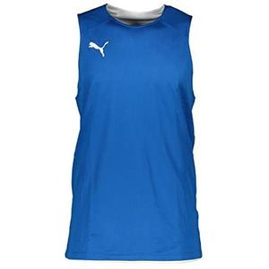 PUMA Practice basketbalshirt heren wit/blauw, L