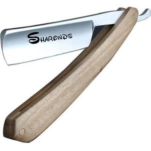 Scheerkwast voor heren, scheermes met doos, handmatig klassiek houten handvat (bruin)