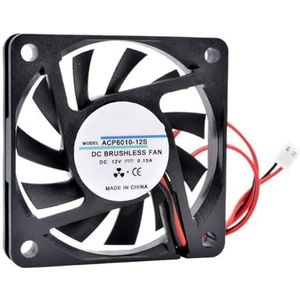1 x ultradunne ventilator ACP6010 6 cm 60 mm 60 x 60 x 10 mm DC 5 V 12 V 24 V 2-polig voor chassis, CPU-voeding, router (5 V DUBBELE BALL_FIXED COLOR)