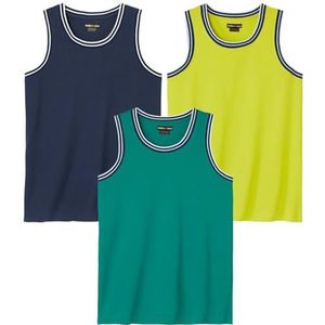 ATLAS FOR MEN - Set van 3 katoenen tanktops Playa - XL