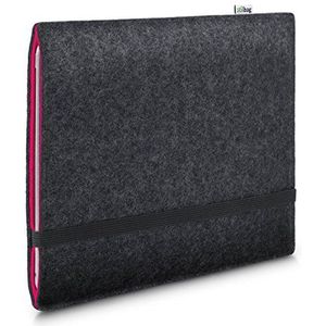 Stilbag vilthoes voor Apple iPad Pro 12.9 (2018) | Merino wolvilt case | FINN collectie - Kleur: antraciet/roze | Tablet beschermhoes Made in Germany