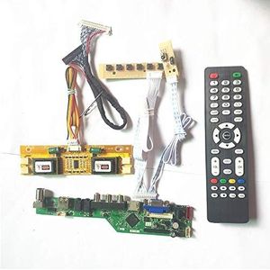 Voor HT15X23-100/110/210 T.V53 drive card board Inverter+afstandsbediening+toetsenbord 4CCFL LVDS 20Pin lcd scherm HDMI VGA AV USB RF DIY kit (HT15X23-100)