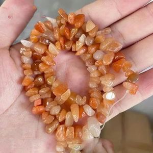 Natuurlijke koraal Amethist Granaat Steen Kralen Chip Gratis Vorm voor Sieraden DIY Ketting Armband Sieraden Maken-Rode Aventurijn - 34 inch