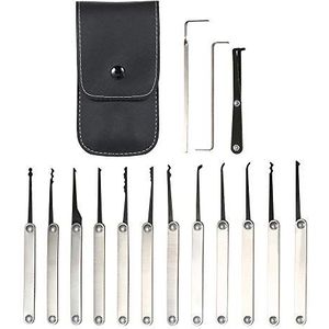 Weehey 15 Stuks Lock Picking Set - RVS Kit voor Praktijk Training - Tool voor Slotenmakers, Beginners en Professionals