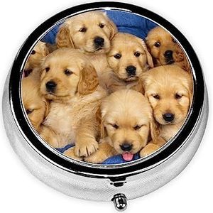 Puppy Gedrukt Pil Doos, Mini Kleine Pil Case Draagbare Geneeskunde Pil Organizer Reizen Pil Doos Met 3 Component