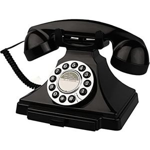 Vintage telefoon met koord, retro vaste telefoons voor thuis, enkele lijn ouderwetse huis werkende telefoon met luide beltoon voor senioren, klassieke antieke bureautelefoon voor kantoor/hotel/school