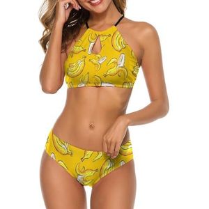 Banana Tropics Nieuwigheid Bikini Sets Grappig Badpak 2 Stuks Voor Vrouwen Badpakken Zwemmen Slijtage
