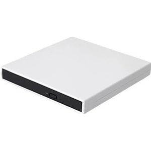 Professionele slanke externe CD/DVD-drive met laag geluidsniveau, USB 2.0 DVD/CD-brander/-schrijver Soepele werking(White)