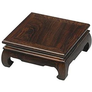 Houten vaasvoet Houten vaas Base Ebony Square Base Ornaments Vaas Display Stand voor Potte Boeddhabeelden 3.7 inch Hoog Houten vaasbodem