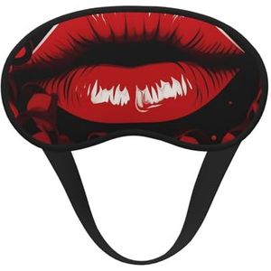 Rode lippen slaapmasker zacht comfortabel oogmasker met verstelbare riem verduistering oogslaap schaduw cover voor vrouwen meisjes mannen reizen yoga dutje ploegendienst werk
