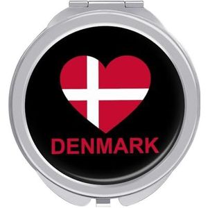 Love Denmark Compacte Spiegel Ronde Zak Make-up Spiegel Dubbelzijdige Vergroting Opvouwbare Draagbare Handspiegel