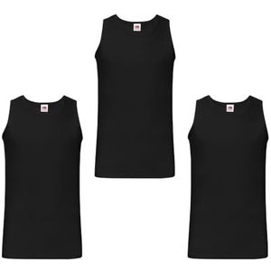 GIDUTEX Heren onderhemd Athletic by Fruit of The Loom S - 5XL 3-pack, zwart, L