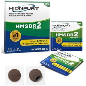 Hionfurt HMSDR2 64 Stuks Reisziektepleisters Voor Auto-, Boot- en Vliegreizen, Cruises en Andere Reizen – Natuurlijk, Niet Suf, Langdurig Gebruik Tot 72 Uur