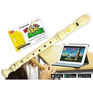 Voggenreiter Blokfluit van kunststof voor kinderen vanaf 6 jaar en beginners incl. Flute Master (leersoftware app) - Duitse greep in de kleur crèmewit
