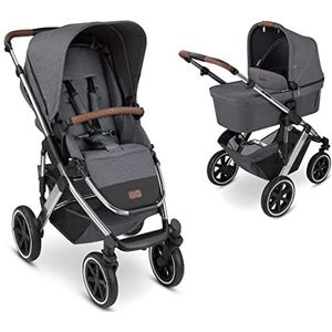 ABC Design 4 Air 2in1 kinderwagencombikinderwagen voor pasgeborenen en baby'sincl. sportzitje buggy & draagmandwielvering & luchtbandenin hoogte verstelbaar hoofdeinde asfalt