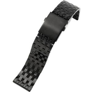 LQXHZ Solide Roestvrijstalen Horlogeband Compatibel Met Diesel Dz7256 Dz7291 Dz7257 Solide Horlogeband For Heren Horlogeband Riem 22 24 26 28 30 Mm (Color : Black-seven beads, Size : 22mm)