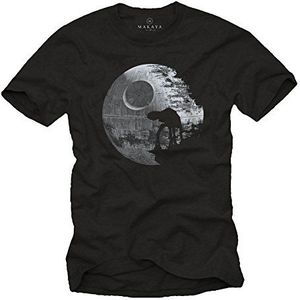 Grappige Vintage T-Shirt Heren - AT Star Moon Jongens Kinderen Mannen Gamer Cadeau Zwart XL