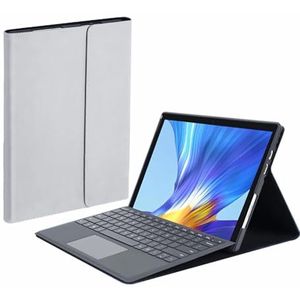 Toetsenbordhoes voor Surface Pro 7+/Pro 7/Pro 6/Pro 5/Pro 4/Pro 3 12.3"", 7-Kleuren Achtergrondverlichting, Magnetisch Draadloos Toetsenbord met S-Penhouder,Grijs