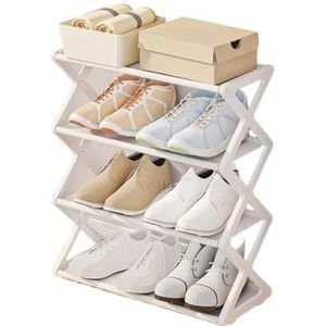 shoe rack X-vormige woonkamergang Stevig verdikt schoenenrek shoe shelf(Color:White Color)
