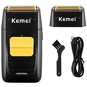 KEMEI Professionele Folie Scheerapparaat Voor Mannen Elektrische Scheermessen Dubbele Hoofd Scheerapparaat Voor Kale Mannen Kapper Supplies Haar & Baard Trimmer Draadloze Oplaadbare Waterdichte