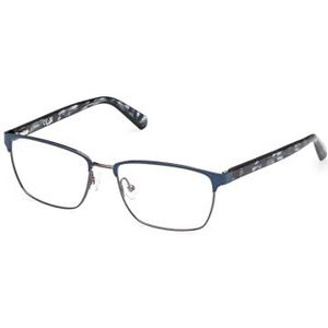Guess - Blauwe Metalen Rechthoekige Optische Monturen - Heren