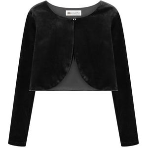 Bolerose Meisjes Lange mouwen Fluweel Voor kinderen Kinderen Sweater Bolero Shrug (Zwart, 11-12 Jaren)
