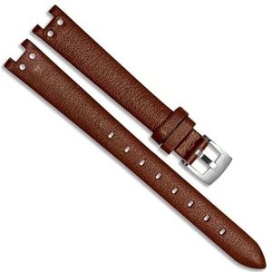 dayeer Echt lederen horlogeband voor Anne Klein Notch AK Girl Eenvoudige elegante riem Retro horlogeband met kleine wijzerplaat (Color : Brown-steel, Size : 12mm)