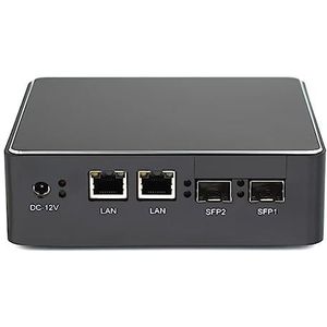 Mini PC Dual SFP Ethernet, Barebone, Celeron J1900, Windows10 pro, DDR3 RAM, MSATA SSD, Dual i225 2.5G Lan, RJ45 COM, USB3.0, Mini PCI E, Wifi, SIM-sleuf, Ondersteuning 4G-module, Auto Power On