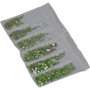 Glitter Crystal Nail Art Steentjes SS3-SS30 Plaksteen Clear Non Hot Fix Steentjes Lijm Op Nail Art Decoraties-Lichtgroen