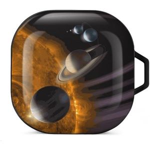 Universiteit zonnestelsel oordopjes hoesje compatibel met Samsung Hard Shell beschermhoes zwart-stijl
