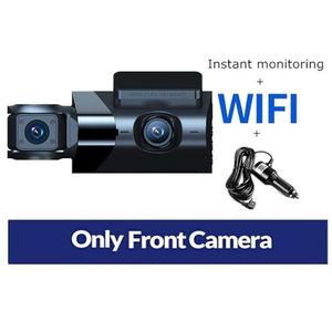 Dash Cam 3 Kanaals Dash Cam WiFi GPS Auto DVR 2K 1440P Video Recorder Drie Lens Voor Binnen Achteruitrijcamera Parking Monitor Black Box Dashcam(Style1,Without TF Card)