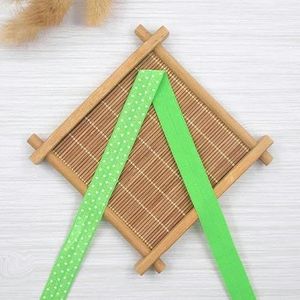 5/8"" 15 mm stippenprint vouw over elastische spandex satijnen band diy vakantie feest naaien haarband riem decoratief-groen flits-15 mm-5 yards