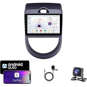 Android 13 Dubbel Din Auto Stereo Touchscreen Auto Stereo Voor Kia Soul AM 2008-2011 Met Bluetooth GPS Navigatie WiFi FM Radio USB/SWC/Plug en Play Ondersteuning Carplay&Android Auto(4 Core Wifi 1G+16