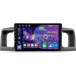 9 Inch 2 Din Android 15 Autoradio voor Toyota Corolla E120 2001-2004 met CarPlay AHD Omgekeerd beeld Bediening op het stuur Bluetooth GPS navigatie FM Radio WiFi(C2 4+32G)
