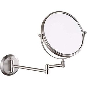 JPKZBCRGM Wandgemonteerde make-upspiegels vergrootglas verlengen stevige verstelbare cosmetische spiegel scheren badkamer ijdelheid spiegel (kleur: 5x, maat: 8 inch)