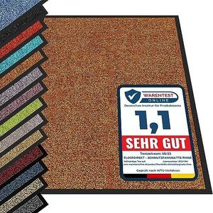 etm® Schoonloopmat - Voetmat in vele maten - Deurmat/voetveger voor binnen en buiten - Vinyl, Polyamide - bruin - 90 x 120 cm