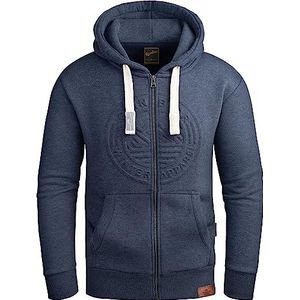 Grin&Bear Hoodie GEC601 Sweatjack voor heren, Navymelange, M