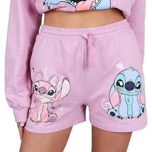 DISNEY Stitch KATOENEN korte TRAININGS broek voor meisjes met zak 100% KATOEN (DE/NL/SE/PL, Numeriek, 158, 164, Regular, roze)