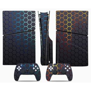 Voor Sony PS 5 Slim Console Disk Edition Koolstofvezel Skin Cover Sticker Host Center Decals Game Console Accessoires, Skin Voor PlayStation Buitenhuid Applique (0037)