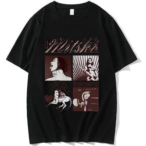 FCJKMNM Mitski Print T-shirt Hip Hop Trendy Harajuku Korte Mouw Tops Mannen Vrouwen Zomer Ronde Hals T-Shirt Casual Street Shirt XXS-4XL, Zwart, XXL