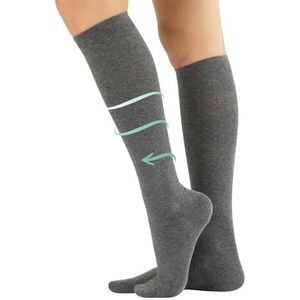 CALZITALY Kniekousen van katoen met gegradueerde compressie | sterke compressiekousen medisch | zwart, blauw, grijs | S, M, L, XL, XXL | Made in Italy, grijs, X-Large