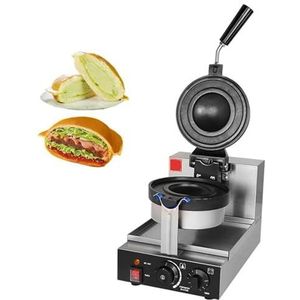 Commerciële Burger Wafelijzer Machine, 1300W Elektrische Ijs Hamburger Maker Burger, Antiaanbakpan, Nauwkeurige Temperatuurregeling, Dubbelzijdige Verwarming, for Thuis, Keuken, Ontbijt
