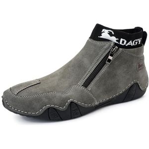 Men's Suede Desert Chukka Boots Fashion Casual Round Toe Platform Boots Fashion Men's Boots (Color : Gray, Size : EU 43)