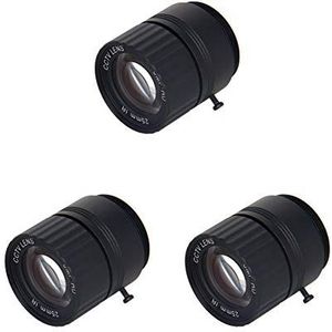 Othmro Handmatige Monitoring Lens CS 3MP CCTV Camera Lens F1.4 25mm Brandpuntsafstand 3 stks