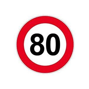 Stickers voor deurschild snelheidsbegrenzing 80