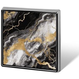 Zwart Wit Goud Folie Marmer Vierkante Revers Pin Dames Nieuwigheid Knopen & Pins Metalen Badge Leuke Broche Pin Retro Pinback Badge Mode Tas Pins voor Hoed Rugzakken Tie Pak Bruiloft Party Accessoire