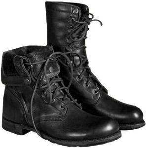 Middeleeuwse mannen ridder laarzen Vintage veterschoenen halfhoge laarzen Retro PU lederen laarzen wandellaarzen Knight Hunter carnaval feest Cosplay schoenen,zwart,36