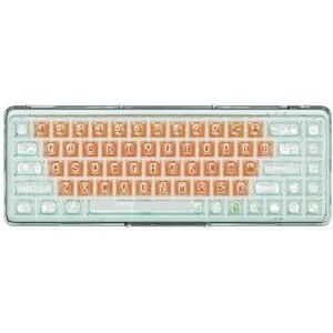 QPSJXN Mechanisch toetsenbord, draadloos, transparant, met Bluetooth 5.0 en 2,4 g voor Windows en Android, 1% Nature Edition (Orange Soda)
