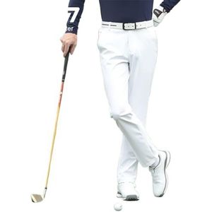 FGRID Heren Slim-Fit Stretch Golfbroek, Zomer Lichtgewicht Joggingbroek Reisbroek, Outdoor Snel Drogende Werkkledingbroek voor Golfen,Wit,3XL